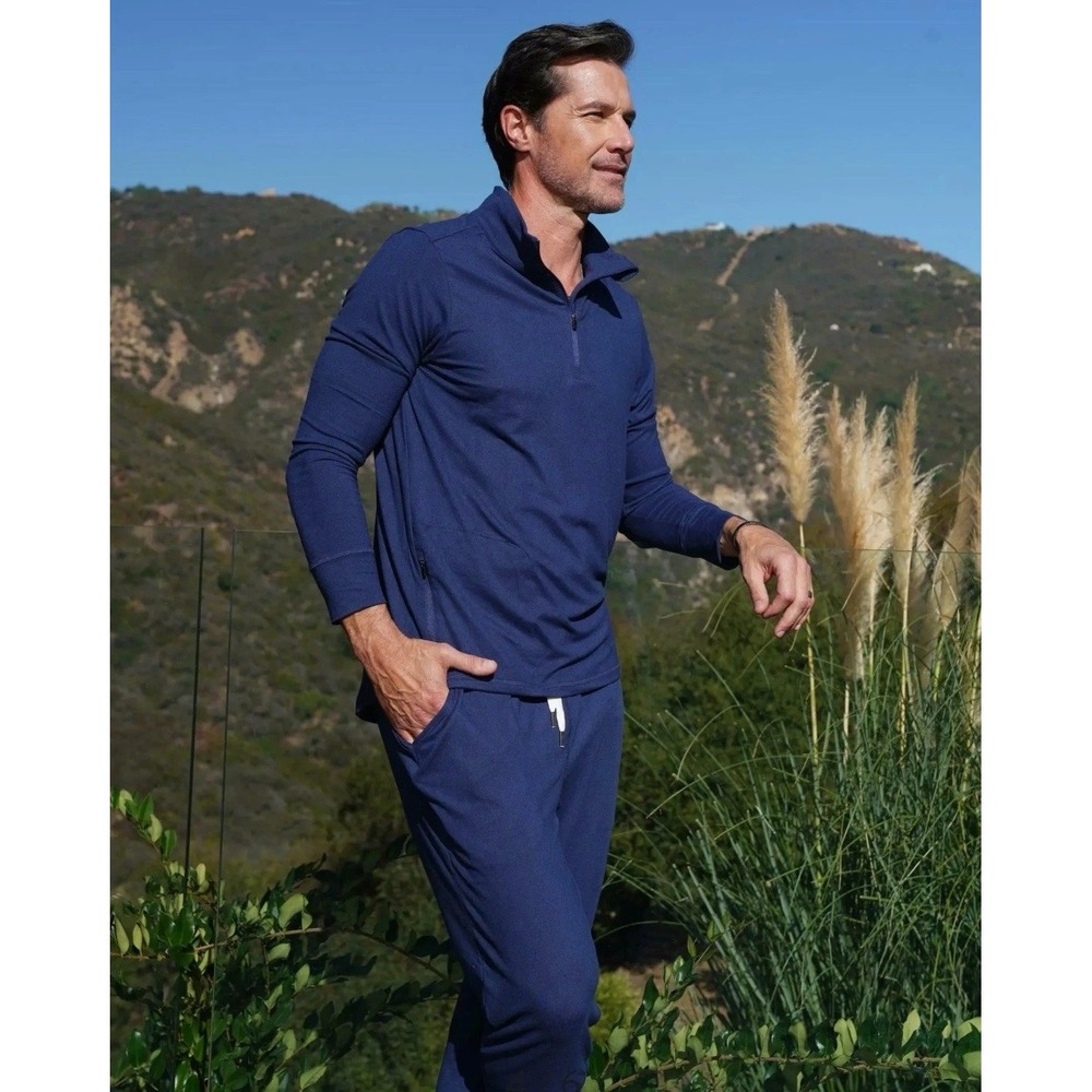Feat Clothing‎ Unisex Navy Roam Quarter Zip Pullover Top XXXL New With Tags